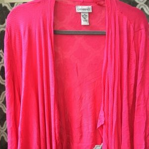 Catherine’s HOT PINK open cardigan